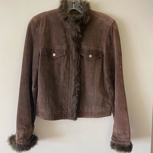 Goldwater Creek Brown Suede Leather Jacket